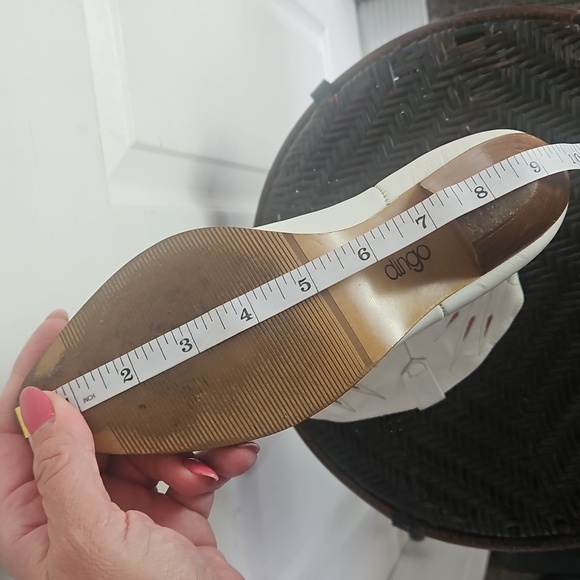 Dingo Vintage White Leather Western Cowboy Boots Laser Star Cutout Size 6.5 - Picture 14 of 15